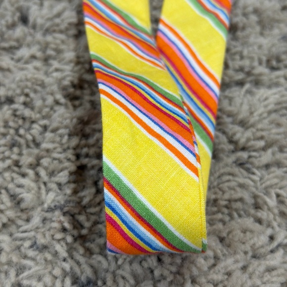 Lauren Ralph Lauren Linen Yellow Sun Dress Slacks Women’s Belt 43 1/2 Inch Long - Picture 6 of 7